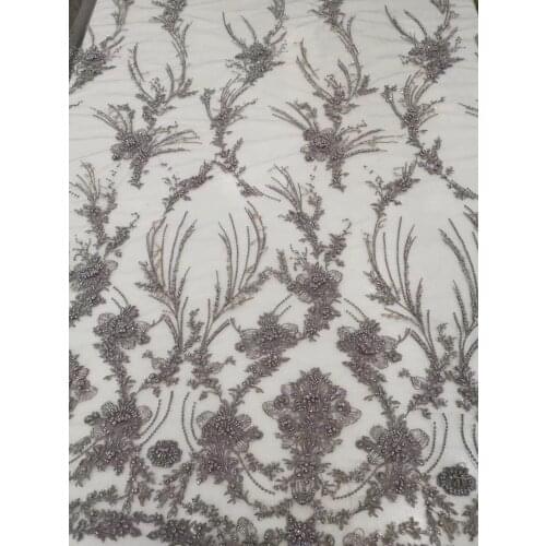 Nice Looking Embroidery Tulle Fabric with Beads Fashionable SYJ-988817 African Net Lace Fabric