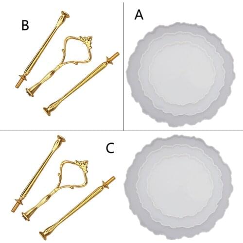 Three layer Irregular Fruit Disc Big Plate Resin Mold Oversized Fruit Tray Molds 62KE