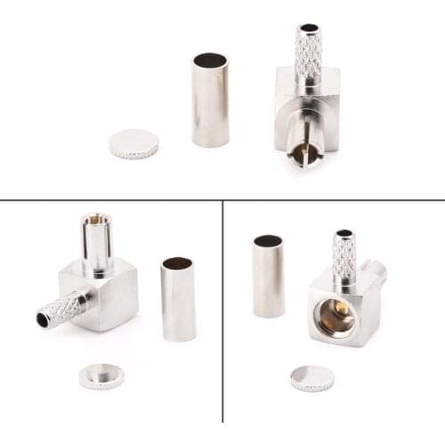 TS9 Male Plug RF Connector Right Angle 90 Degree Crimp Coaxial Adapter For RG174 RG316 LMR100 Cable