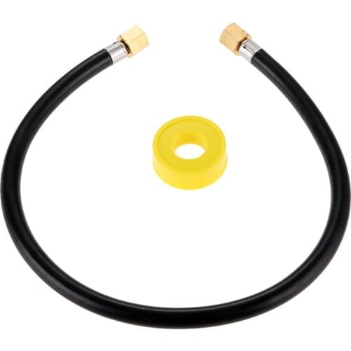 1set 24 Inches Long High Pressure Propane Fireplace Extension Connection Hose with 3/8 Femal Flare Nuts Gas Line Tape Grill BBQ