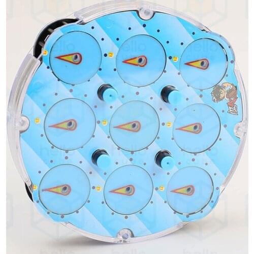 LingAo Magic Clock transpsarent blue magic cube block Intelligence Gear Cube Toys cube clock