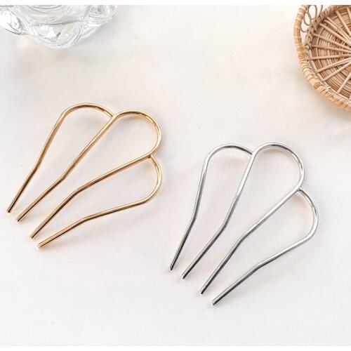 Fashion Hair Sticks Women Hairpins Elegant Simple Solid Color Hair Clips Girls Metal Hair Sticks Hair Accessories Hairpin New