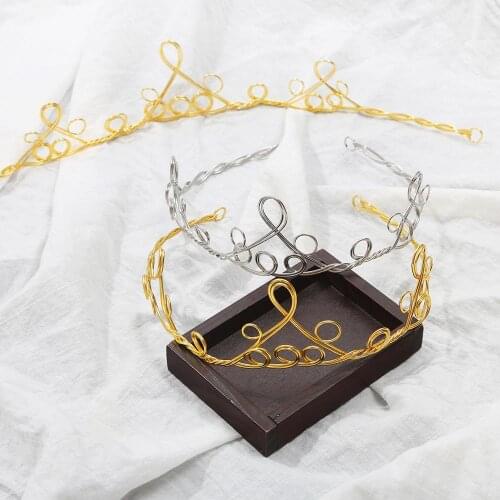 1 pcs 38X5.5cm Metal Headband Bezel Base Hair Hoop Blank Settings DIY Women Wedding Tiaras Crown Accessories For Jewelry Making