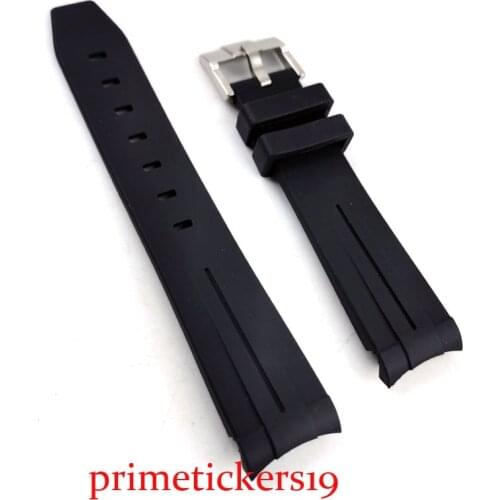 20mm rubber watch band strap pin buckle fit 40mm mens watch