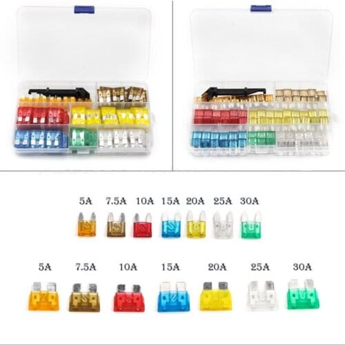 238pcs Car Fuse 5A 7.5 A 10A 15A 20A 25A 30A + Clip Amp with Plastic Box Assortment Auto Blade Fuse