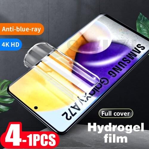 4-1Pcs soft full cover hydrogel film for Samsung galaxy A02 A02s A12 A22 A32 A42 A52 A72 phone screen protector Not Glass