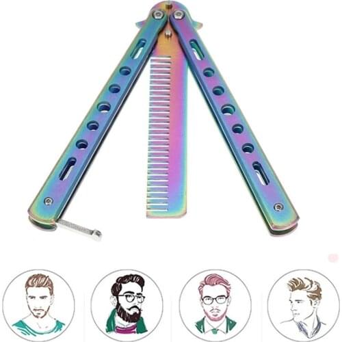 Automatic Spin Comb Butterfly Color Titanium Hairdressing Tools Butterfly Knife Safety Long-lasting Comb