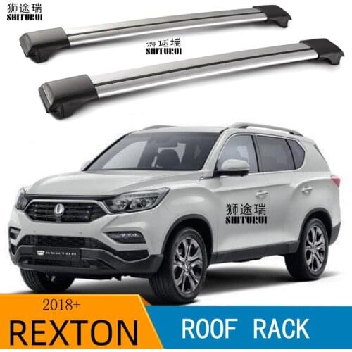 Roof bars For Ssangyong REXTON (Y400) 3TH 2017 2018 2019 2020 suv Aluminum Alloy Side Bars Cross Rails Roof Rack Luggage