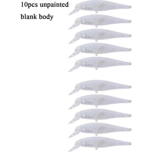 Free Shipping 10PCS 11cm/11.5g Transparent Baits Blank Hard Baits 3D Unpainted Body Fishing Lure Minnow Wobblers Topwater Lures