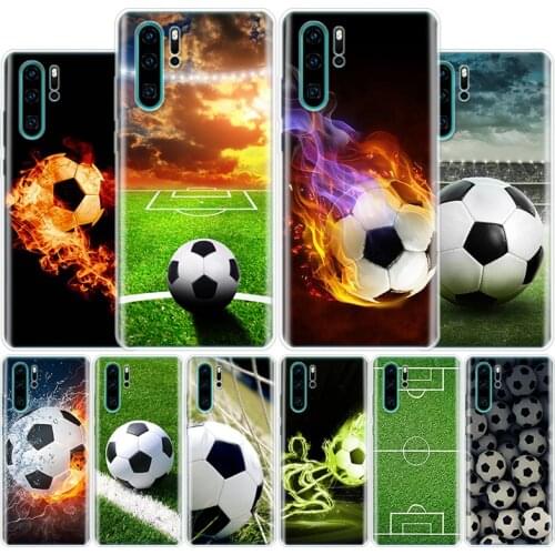 Fire Football Soccer Ball Cover Phone Case For Huawei Honor 10 9 20 Lite 9X 8X 8S 8A 7X 7A Pro Y5 Y6 Y7 Y9 2019 Y9S 10i20i V20 V