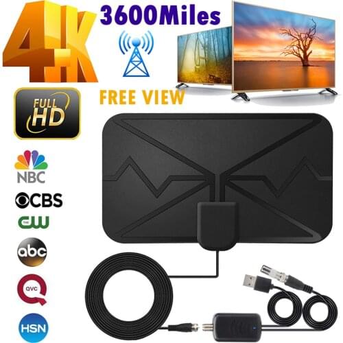 4K Digital TV Antenna Indoor Amplifier Signal 3600 Miles DVB-T2 HDTV Antenna HD Digital Antenna