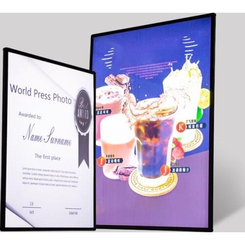 A3 backlit menu holder transparency advertising lightbox tempered glass