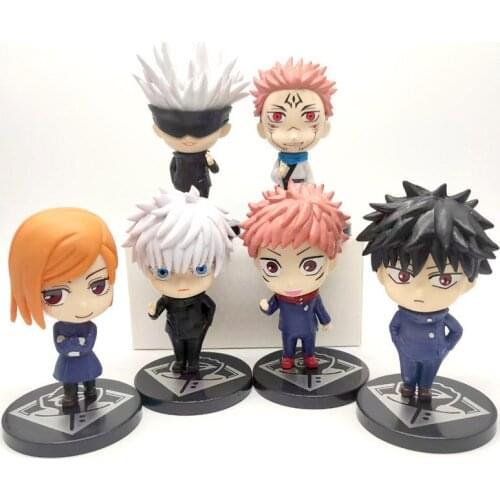 6Pcs/set Anime Jujutsu Kaisen Figures Itadori Yuji Fushiguro Megumi Action Figure Gojo Satoru Kugisaki Nobara PVC Model Toys Dol