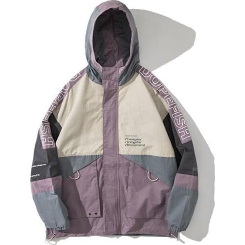 Purple Autumn Jacket Female Men ZipUp Jacket Coats And Jackets Harajuku Plus Size Streetwear Outerwear Goth Japanese Windbreaker