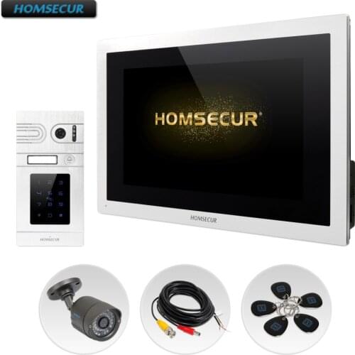 HOMSECUR 10" Hands-free Video&Audio Smart Doorbell Password Access for Apartment BC071HD-S+BM114HD-S