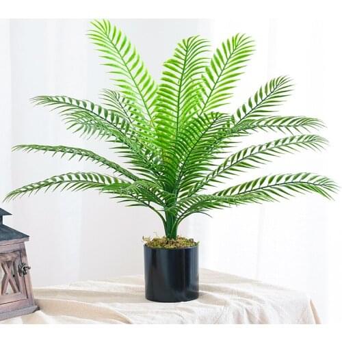 60CM 16 Leaf Artificial Tropical Plants Green Plastic Palm Monstera Indoor Home Wedding Party Decoration Photo Props