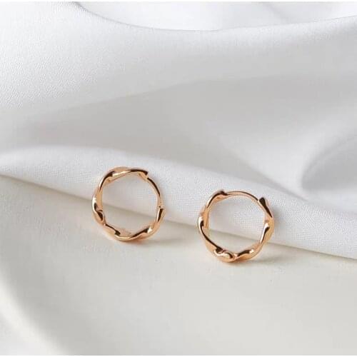 Classic small round pearl gold ring earrings punk simple Korean version of round earrings ladies jewelry earrings ring