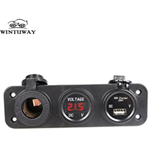 Red Light 2in1 Cigarette lighter 1A/2.1A DC 8V-30V USB Charger Adapter Plug Socket LED Digital Voltmeter 12V 24V Car Motorcycle