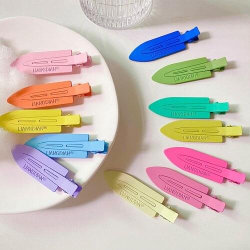 Colorful Hair Clips Seamless Metal Barrettes No Mark Pin Curl Clip Makeup No Crease Hair Styling Tools Hairpin Hair Accessories