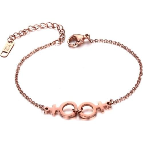 2021 LGBT Fashion Korean Version Stainless Steel Material Temperament And Simple Style Bracelet Suitable For Womens Jewelry