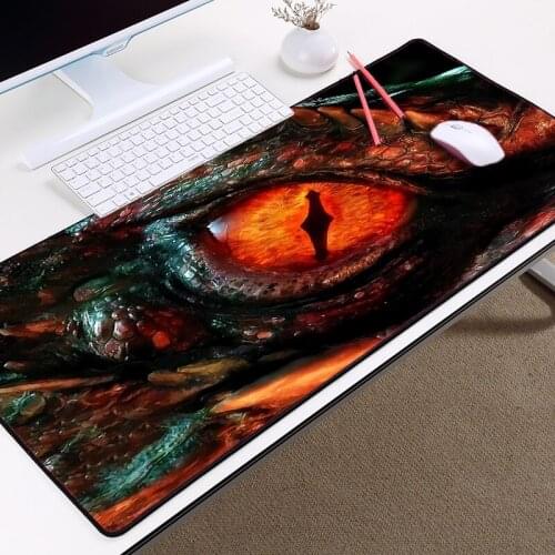Mairuige Creative Diy customized Cool Images Red Dragons Eye Big Size Table Mat Mousepad Pc Keyboard Soft Desk Mat for LOL CSGO