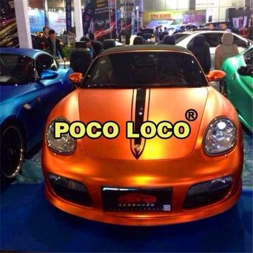 Sunset Orange Matte Satin Chrome Vinyl Wrap Film With Air Bubble Free Vehicle Truck Motorcycle Car Wrapping Retail Pack