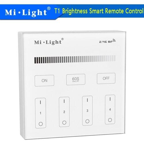 Miboxer T1 AC220V 4-Zone Dimming Remote dimmer Smart Panel Controller for bulbs or led strip lighting