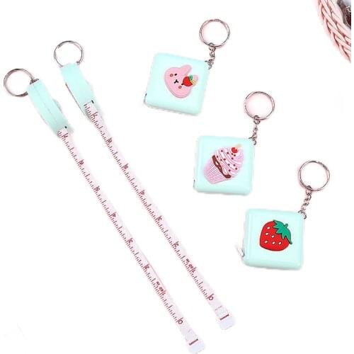 Cute Cartoon Mini Tape Measure With Keychain Multifunctional Portable Soft And Retractable For Tailor Sewing линейка школьная