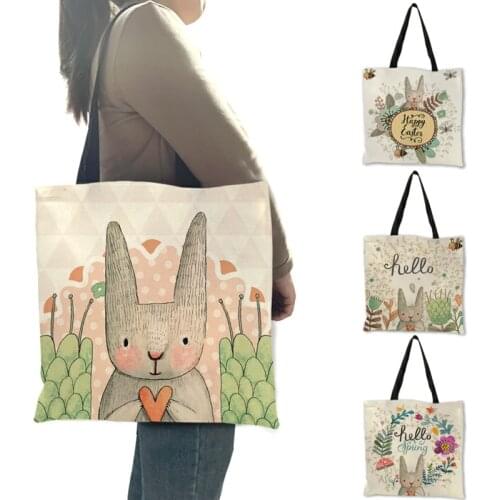 Cute Cartoon Animal Print Women Bags for Beach 2019 Summer Casual Tote Traveling Shoulder Bags B06074