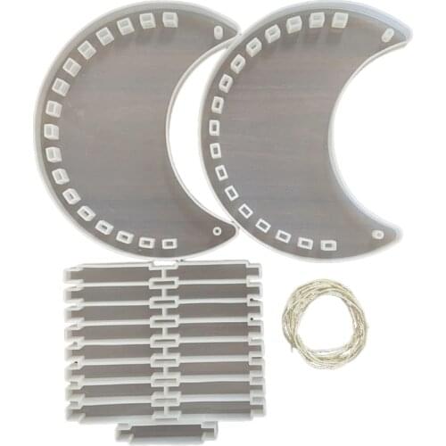 Moon Love Heart Handbag Epoxy Resin Mold Plant Flower Hanging Basket Silicone Mould DIY Crafts Ornaments Mold