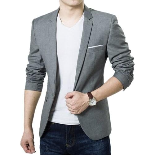 2020 New Mens Autumn Winter Casual Fashion Slim Formal Business Suit Coat One Button Lapel Long Sleeve Pockets Top