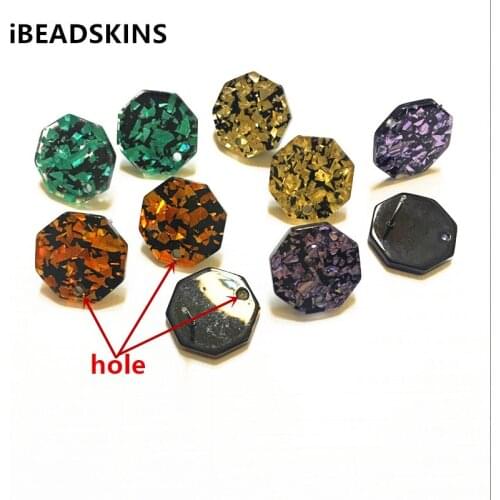 New arrival! 18mm 100pcs/lot acrylic multilateral-shape earring Findings/accessories for Earrings DIY( as shown)