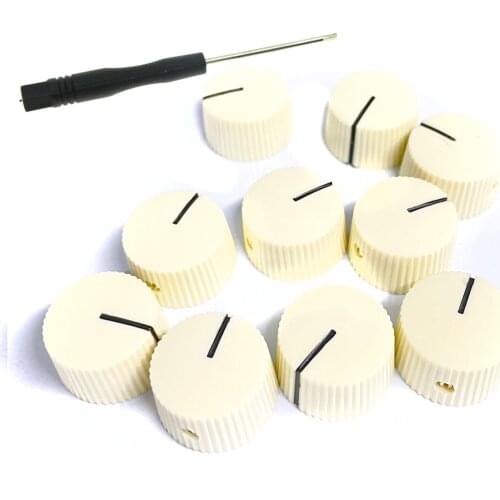Ohello 10pcs Ivory Vintage Style Barrel Guitar AMP Knob Amplifier Knobs for Fender