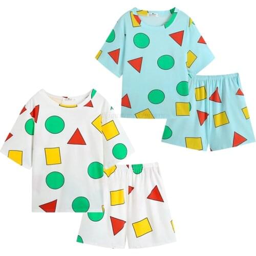 Womens Sleepwear Cute Cartoon Print Short Set Pijamas for Girls Pajama Set Sweet Short Sleeve T Shirts & Shorts Summer Clothes
