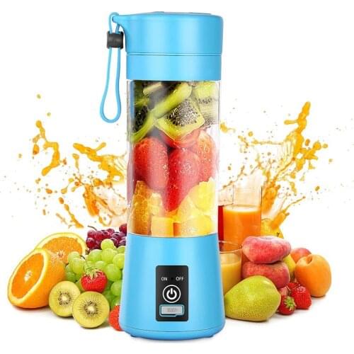 6 Blade Portable Blender 380ML Kitchen MINI Juicer Electric Bottle USB Charging Blender Bottle Mixer Juice Food Smoothie Maker