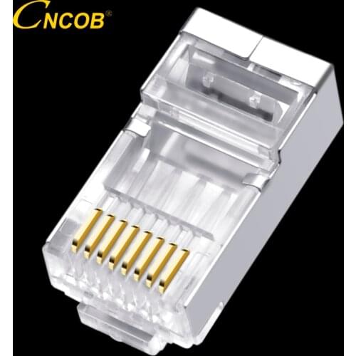 Cncob rj45 Cat6 network connector wire diameter 1.3mm, 8p8c ftp Gigabit Ethernet Modular RJ-45 connection crystal head, plug