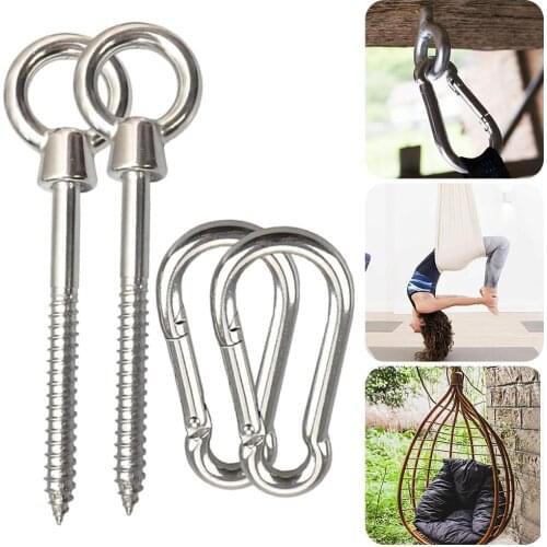Discount! Outdoors Premium Hammock Hanging Kit By Load Capacity Ultra Durable Hammock Hooks & Carabiners For Hammock Stand Yoga