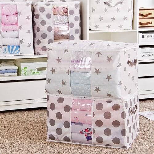 Clothes Quilt Storage Bag Non-Woven Foldable Blanket Sweater Closet Organizer Sorting Pouches Cabinet Container Dropship