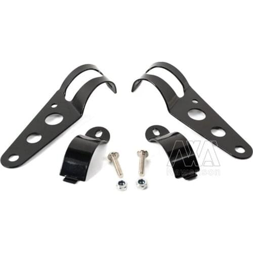 28mm-43mm Universal Motorcycle Headlight Mount Brackets Fork Ear Chopper Headlamp Holder Adjust Motor Fork Mount Black Chrome