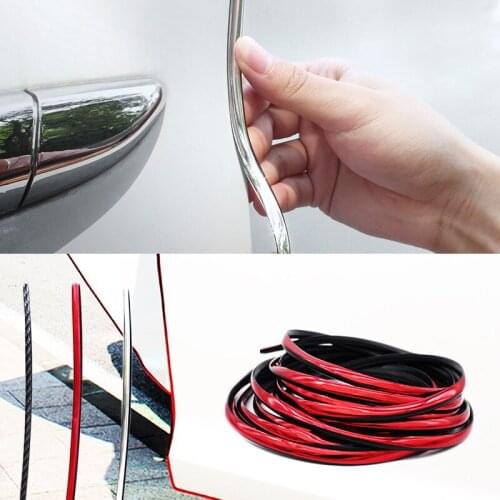 5M Car door seal sound insulation U type Chrome car door sealing rubber weatherstrip edge trim noise insulation car styling