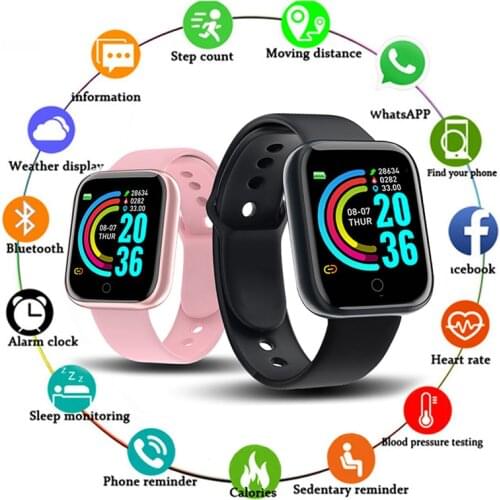 Y68/D20 Smart Watches Smart Wristband Heart Rate Watch Men Women Sports Smartwatch Waterproof Smart Fitness Tracker