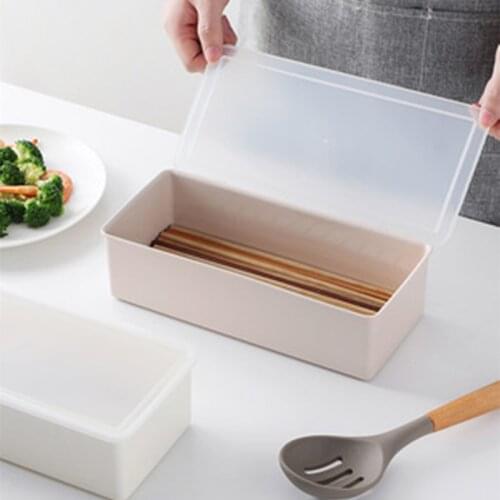 Japanese style spoon chopstick box with lid kitchen plastic drain chopstick cage household noodle storage box chopstick holder