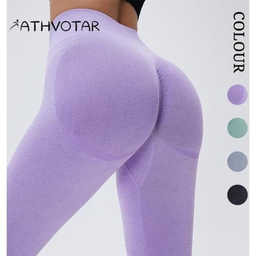ATHVOTAR Seamless Yoga Legging Women High Waist Stretch Breathable Running Sports Pants Fitness Cycling Professional Leggings