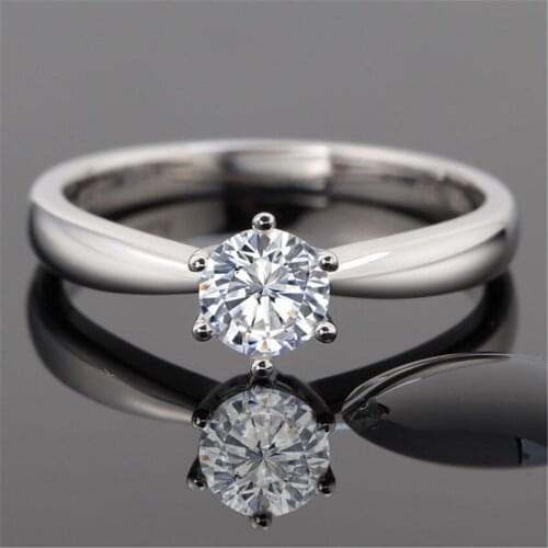 2CT Brilliant Round Certificate Moissanite Female Wedding Fine Jewelry Pure White Gold 14Karat Finger Jewelry Last Forever