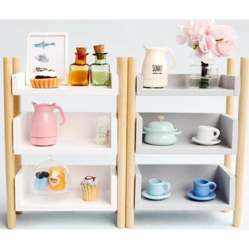1 PC 1:12 Scale Doll House Furniture Simulation bookshelf flower shelf storage rack Dollhouse Miniature Accessories