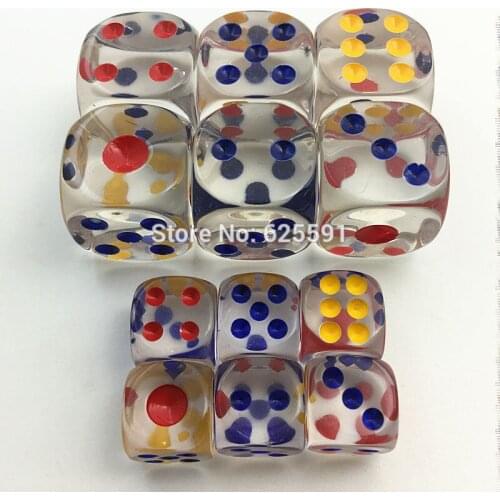 10pc 18mm/12mm Transparent Drinking Dice For Board Game Accessories Gambling Clear
