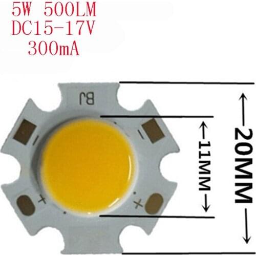 10pcs/lot Free Shipping Round COB Super Bright 3W 5W 7W Cob Led Chip Warm White/ White Led Cob Chip 20MM-PCB
