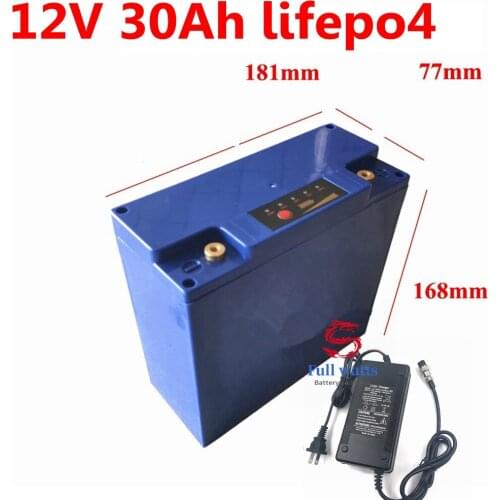12v 30Ah lifepo4 battery pack High drain lifepo4 12v 30ah battery case BMS for Energy Storage Outdoor + 5A Charger