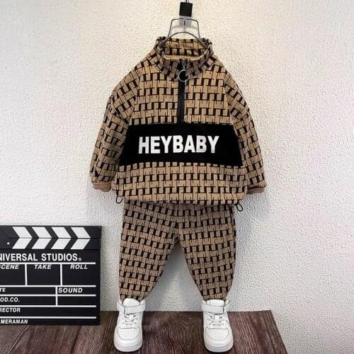 Spring Autumn Kids Clothes Boys Kids Clothes Baby Outfits Sweater + Pants 2 Pcs Set Fashion Trend Sports 2T to 10 Yrs