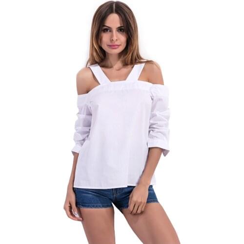 2017 Maternity Sexy Shirt Loose Casual Blouse Tops Off-shoulder Strap Blouse Slash Neck Spaghetti Strap Shirts 3/4 Sleeve